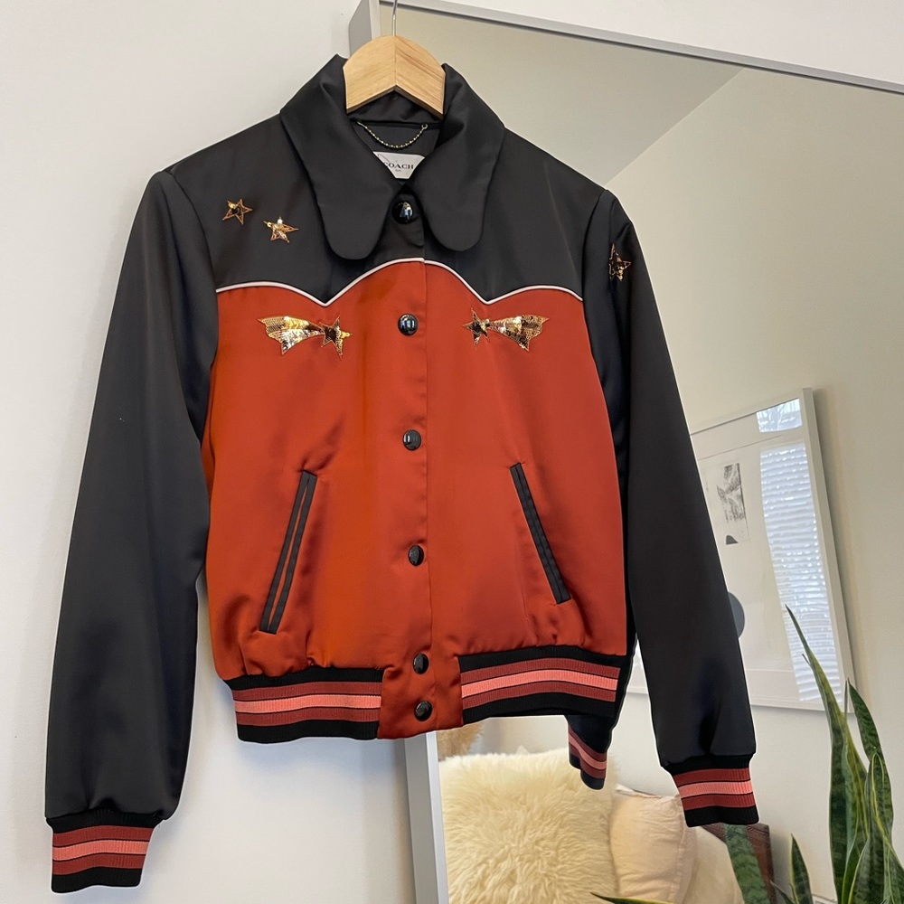 Coach, satin bomber jacket